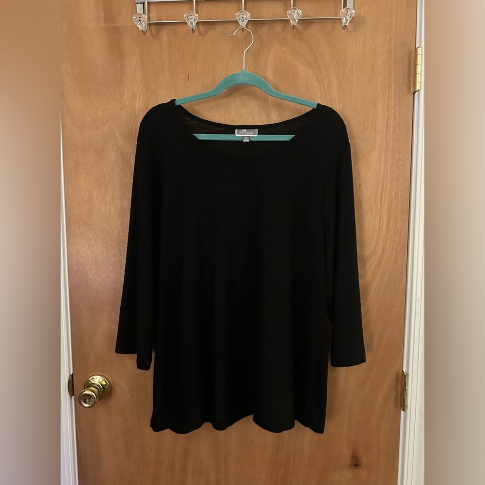 Plus Size, Black Top, 3X